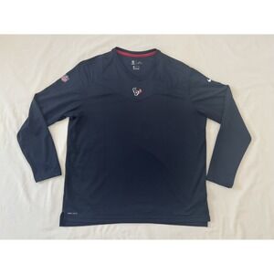 Houston Texans Nike NFL On Field Dri-Fit Long Sleeve Shirt Men's Navy Size 2XL